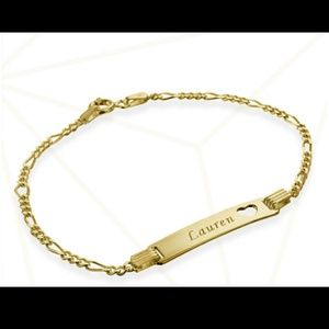 18k Gold-Plated 0.925 Silver ID Bracelet - Heart