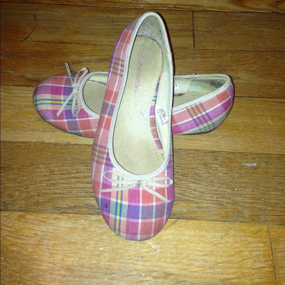 Pink Plaid Flats