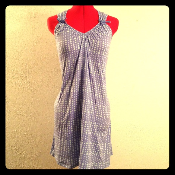 blue polka dot dress