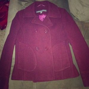 Burgundy pea coat