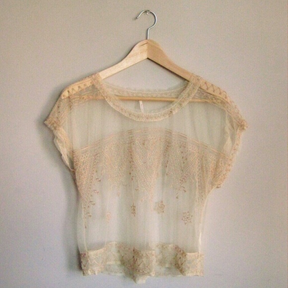 *SOLD IN BUNDLE* Free People sheer lace shirt