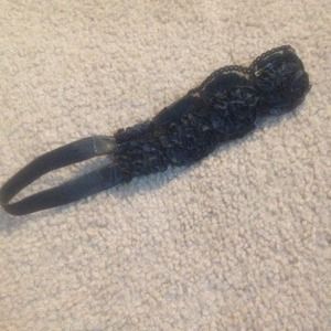 Black rose & sequin headband