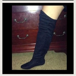 All black Knee high forever 21 boots