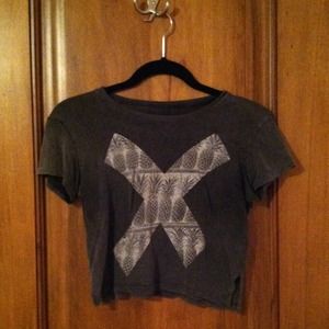 Gray Pineapple Cross Crop Top
