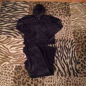 NY&Co. Gray Velour Hoodie and pants Set Size  Med