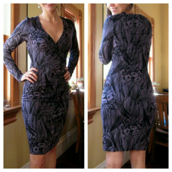 SOLD IN BUNDLE NWT BR purple and black wrap dress