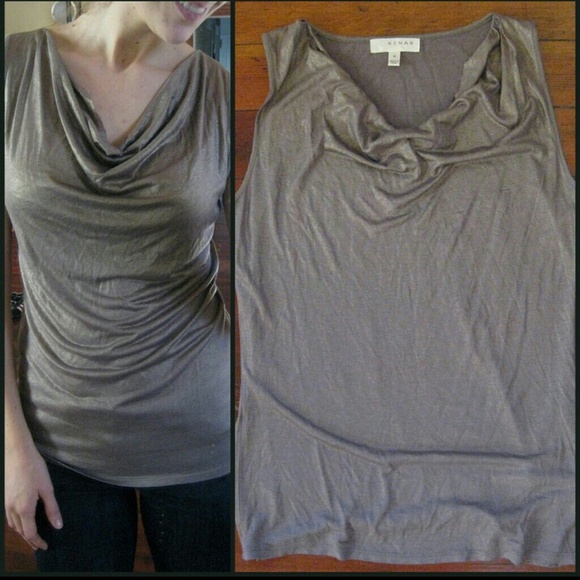 Sold in bundle! Soft grey-gold drapey Kenar top