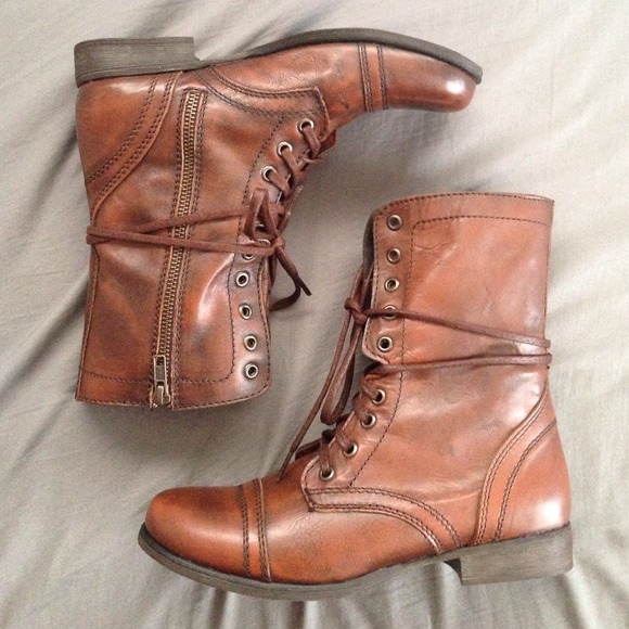 Steve Madden "Troopa" Brown Leather Combat Boots