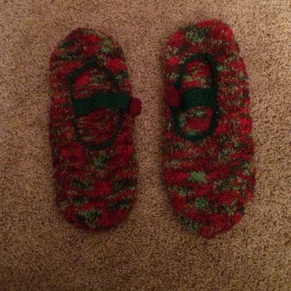 Cute Christmas fuzzy booties!