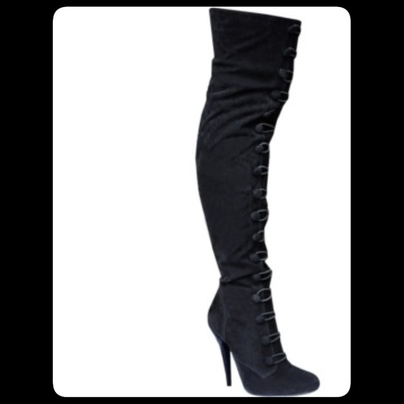 *RESERVED* Sexy Black Thigh High Boots