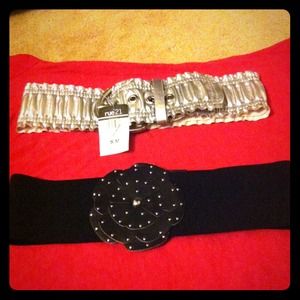 Black flower and silver  belt brane new