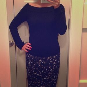 Black boat neck sweater