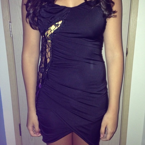 Black bodycon cut out dress!
