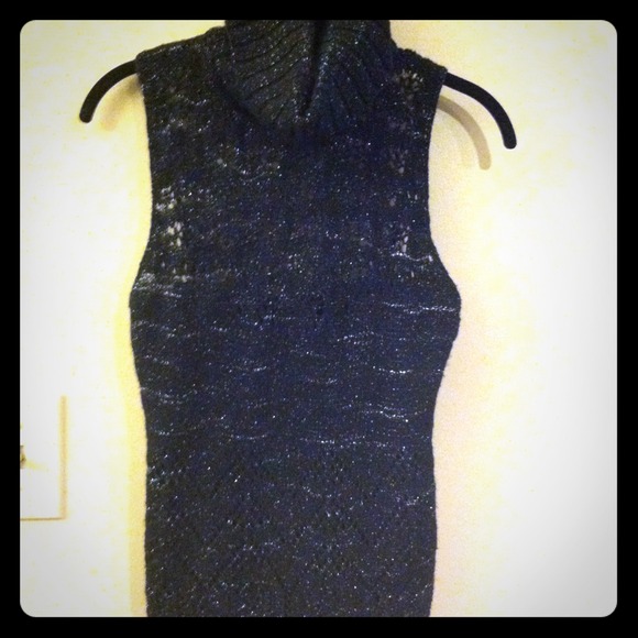 Express Black Sparkle Open Back Sweater. Unique.