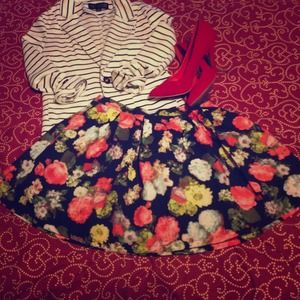Floral skater skirt.