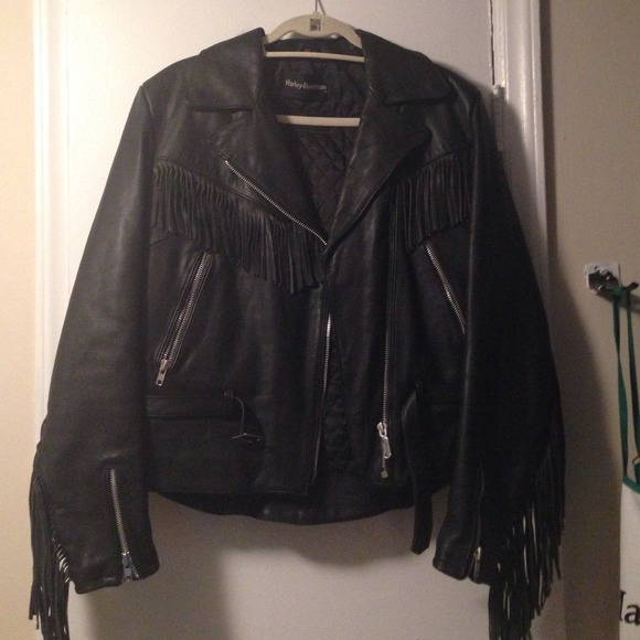 Biker Jacket Leather Black Harley Davidson