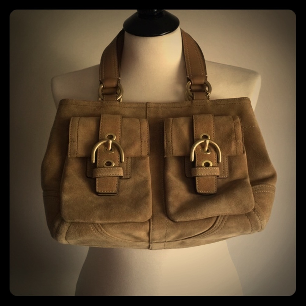 Suede Coach Handbag