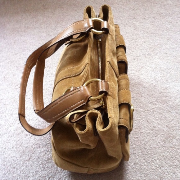 Suede Coach Handbag - Picture 2 of 4