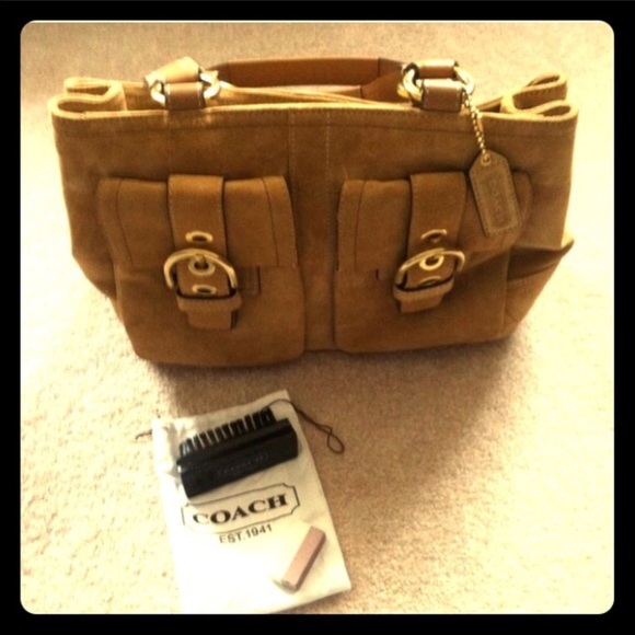 Suede Coach Handbag - Picture 3 of 4