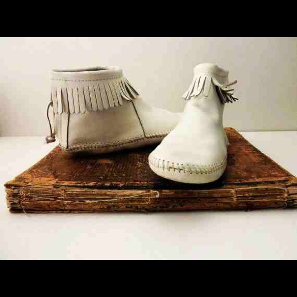 White Minnetonka Booties REDUCED