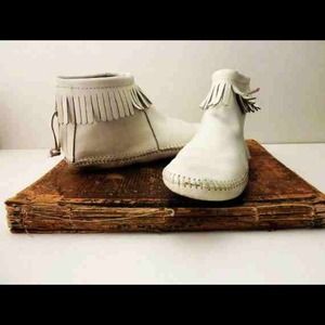 White Minnetonka Booties REDUCED