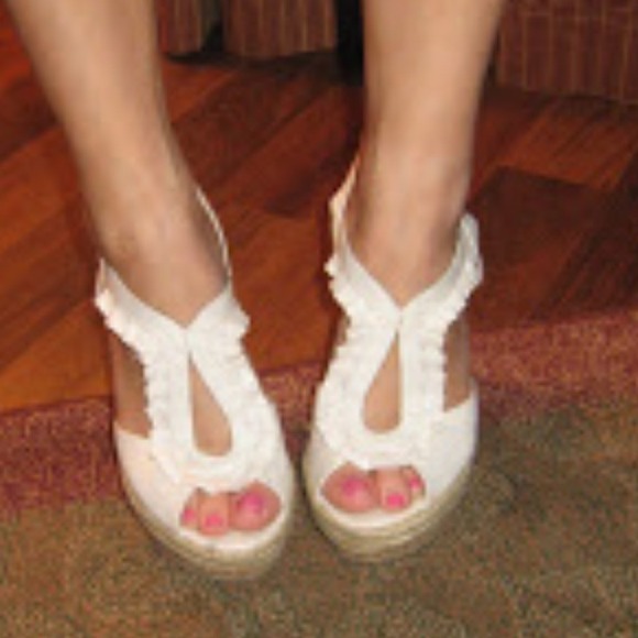 White Steve Madden Wedges