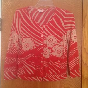 Button down red sweater