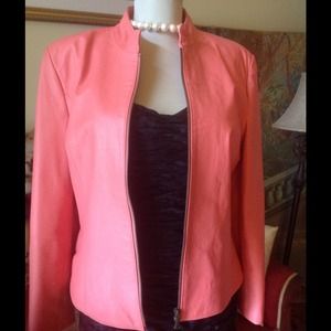 Very nice coral moto jacket  size10-REDUCED!