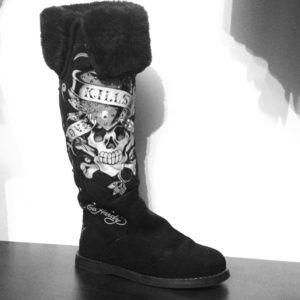 Fur lined Tall 'Love Kills Slowly' boots