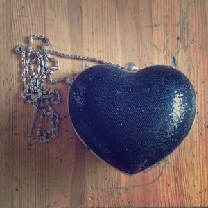 F21 Glitter Heart Purse/Clutch