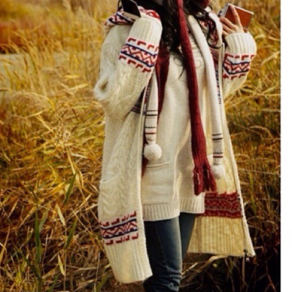 ❗SOLD OUT❗ Long boho zippy sweater coat - Picture 3 of 4