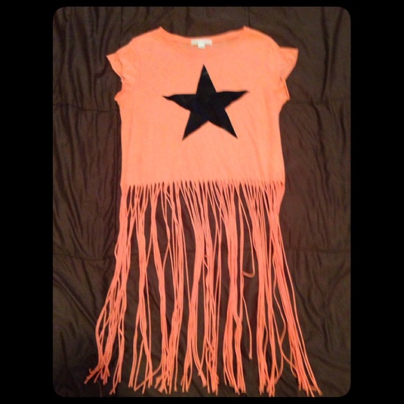 Neon orange w/ black star top