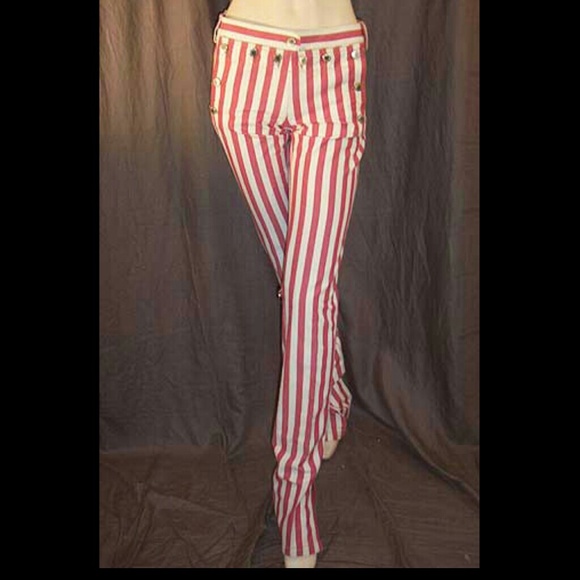 Dolce & Gabbana Striped Lace-Up Zipper Pants 38IT - Picture 2 of 4