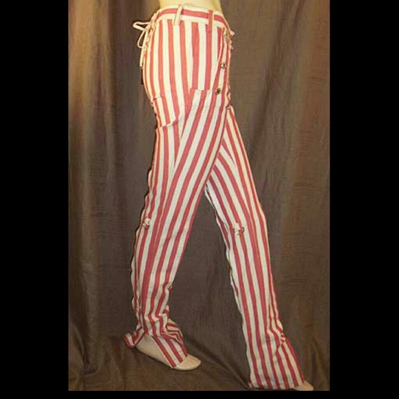 Dolce & Gabbana Striped Lace-Up Zipper Pants 38IT - Picture 3 of 4