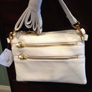 White vegan leather cross body bag