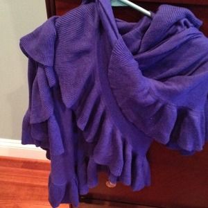 Purple/royal blue ruffled wrap