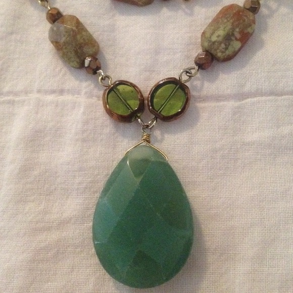 #147. 2 strands of beautiful green & neutral tones - Picture 2 of 3