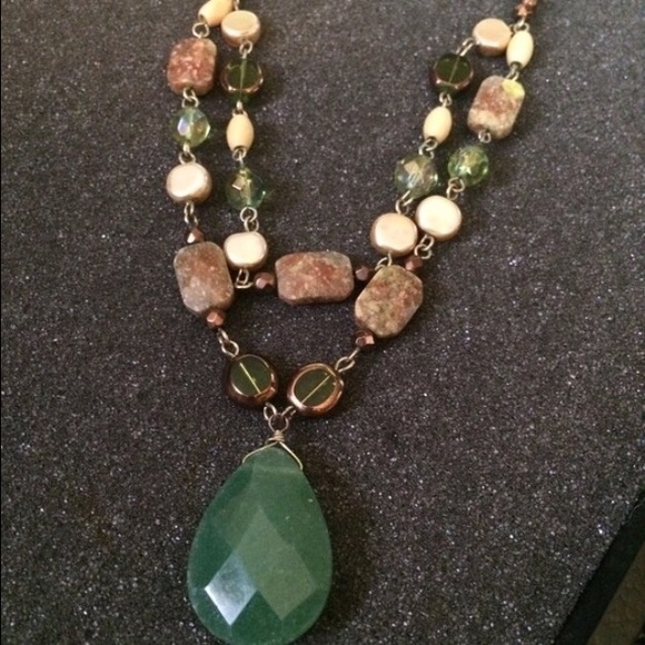 #147. 2 strands of beautiful green & neutral tones - Picture 1 of 3