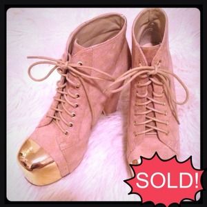 Mirror Front Lace Up Booties