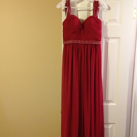 BARI JAY CRANBERRY FLOOR LENGTH DRESS SIZE 6