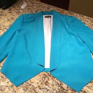 Teal bebe shawl collar blazer, worn once