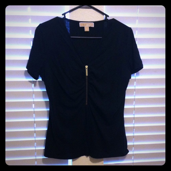 Michael Kors black top with gold zipper