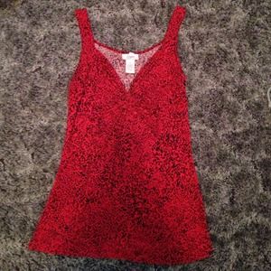 Red animal print tank