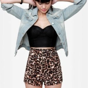 Leopard High-Waisted Shorts