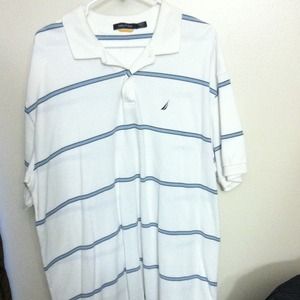 NWOT Mens baby blue and white XXL nautica polo.