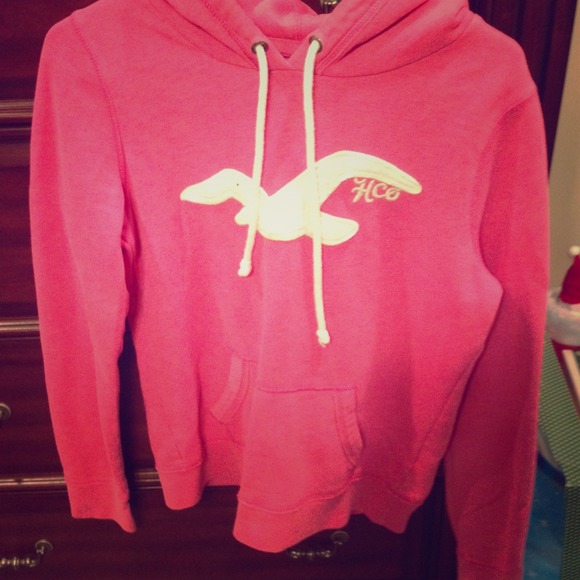 Pink Hollister pullover hoodie