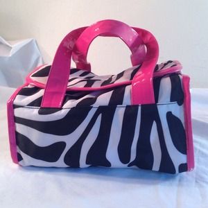 Zebra print cosmetic bag