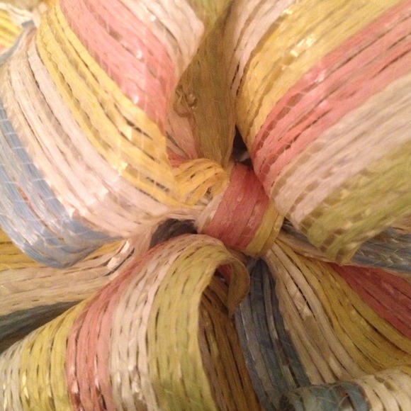 Vintage Pastel Straw Bows Cloche Hat