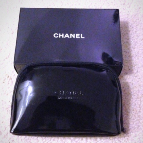 New Chanel patent black leather bag