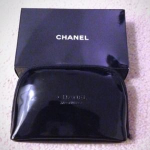 New Chanel patent black leather bag